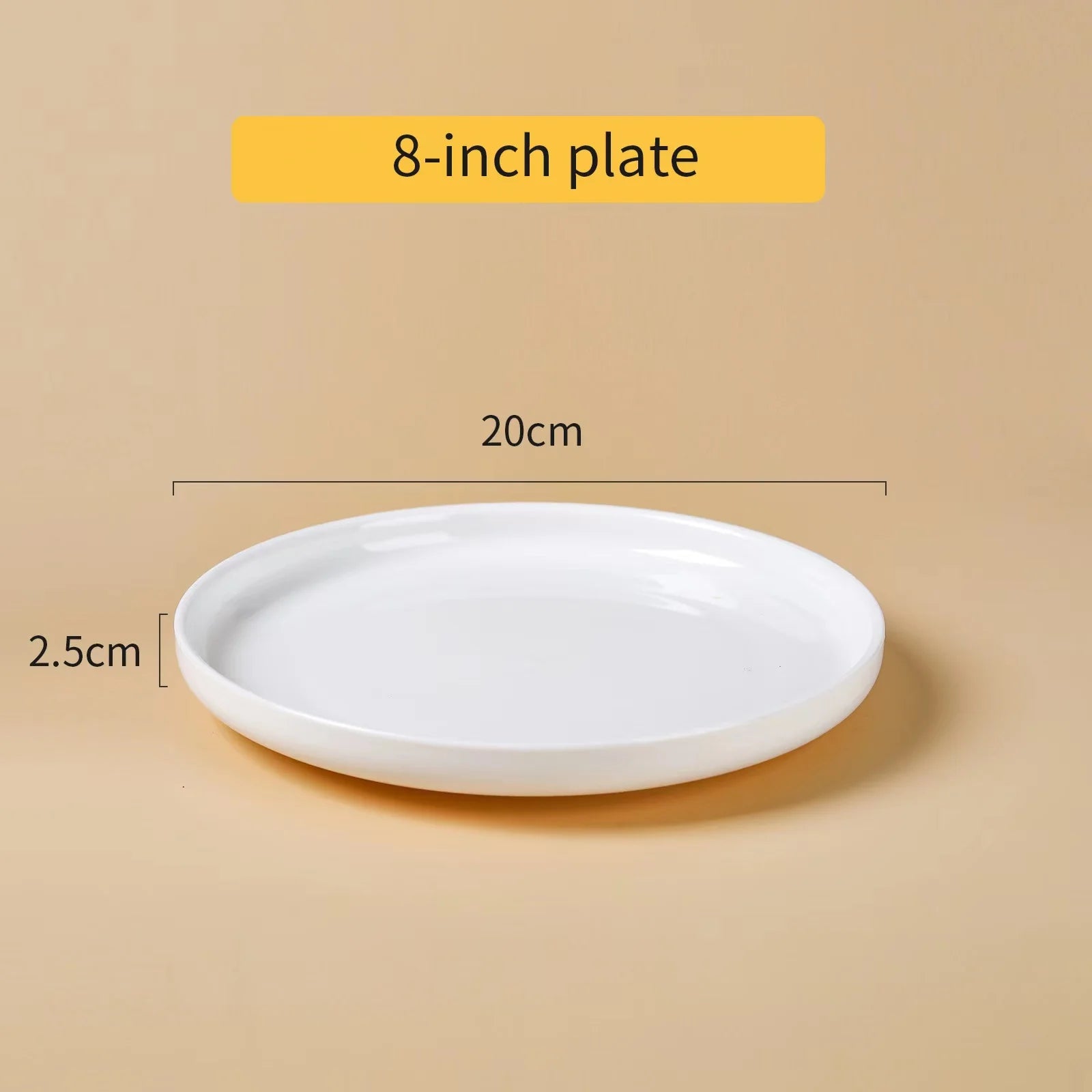 White Ceramic Dinner Plate – Round Minimalist Design