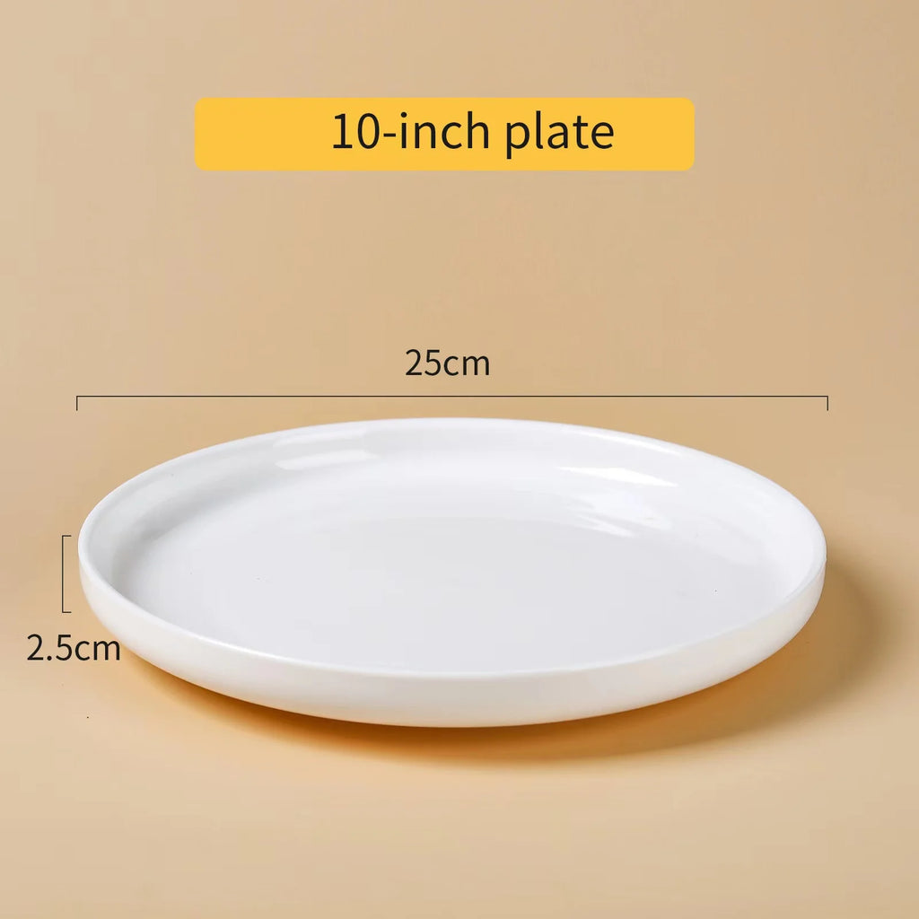 White Ceramic Dinner Plate – Round Minimalist Design