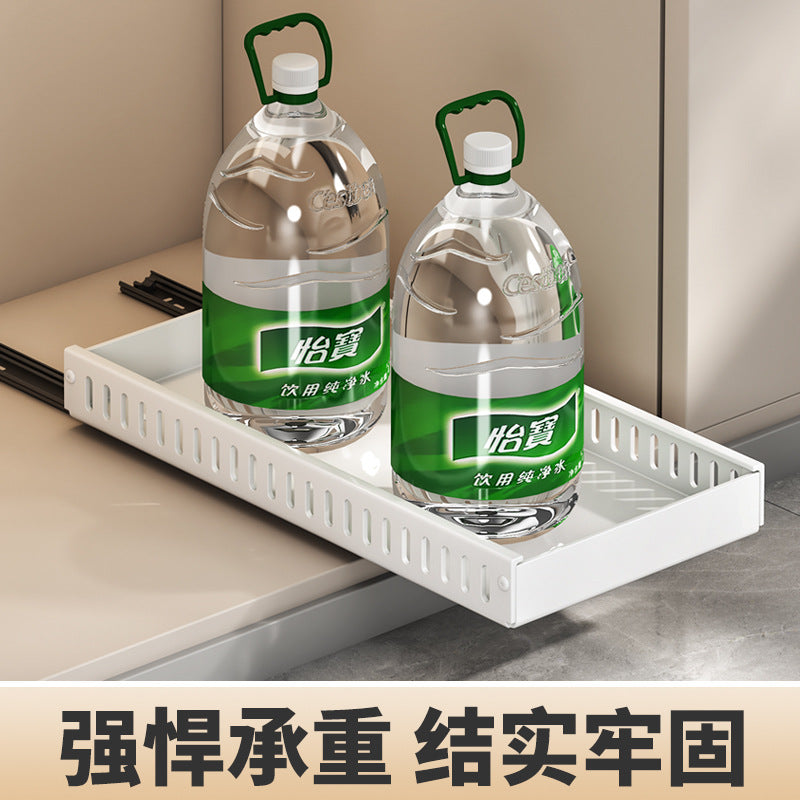 Pull-Out Kitchen Storage Rack – Adjustable Pot & Lid Organizer