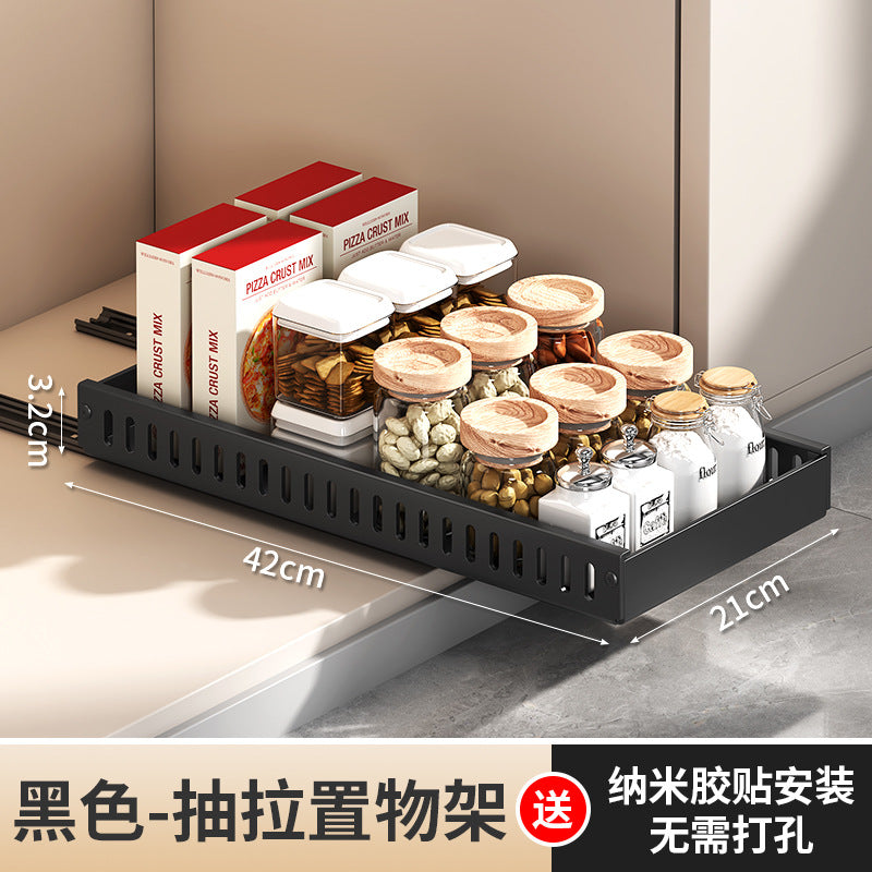 Pull-Out Kitchen Storage Rack – Adjustable Pot & Lid Organizer