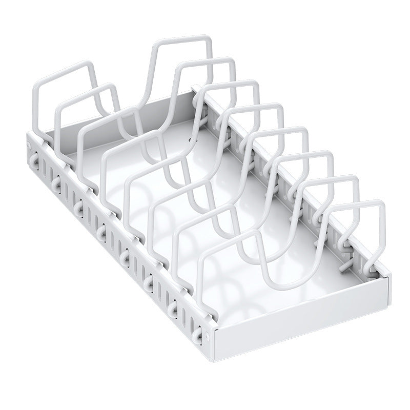 Pull-Out Kitchen Storage Rack – Adjustable Pot & Lid Organizer