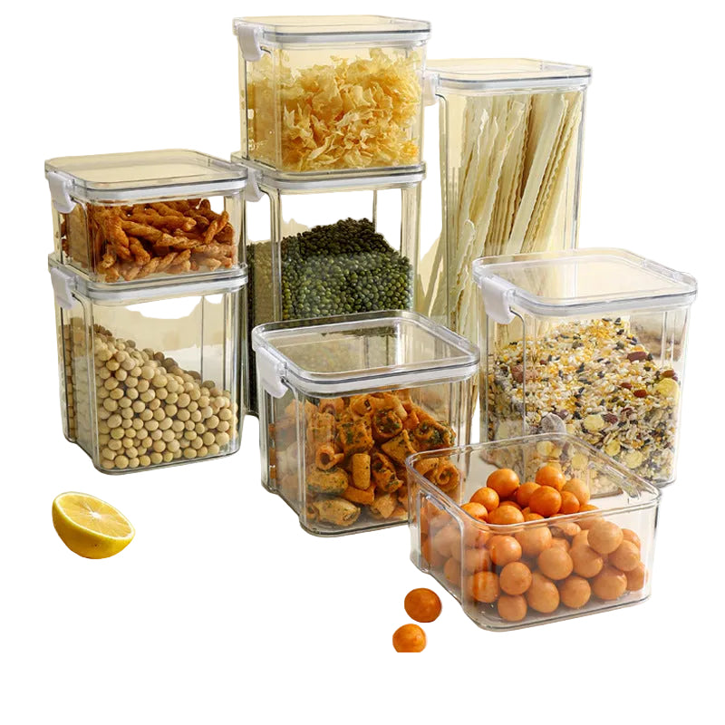 Airtight Kitchen Storage Jar – Transparent Food-Grade Plastic