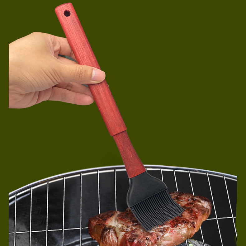 Stainless Steel BBQ & Baking Tools Set – Wooden Handle Grill Accessories with Carry Bag