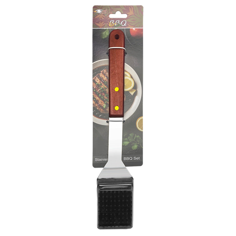 Stainless Steel BBQ & Baking Tools Set – Wooden Handle Grill Accessories with Carry Bag