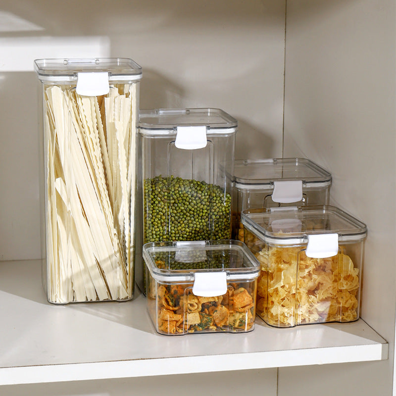 Airtight Kitchen Storage Jar – Transparent Food-Grade Plastic