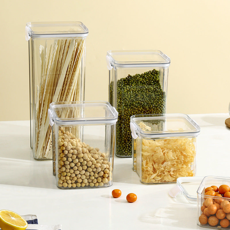 Airtight Kitchen Storage Jar – Transparent Food-Grade Plastic