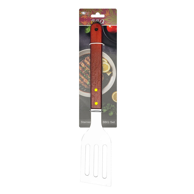 Stainless Steel BBQ & Baking Tools Set – Wooden Handle Grill Accessories with Carry Bag