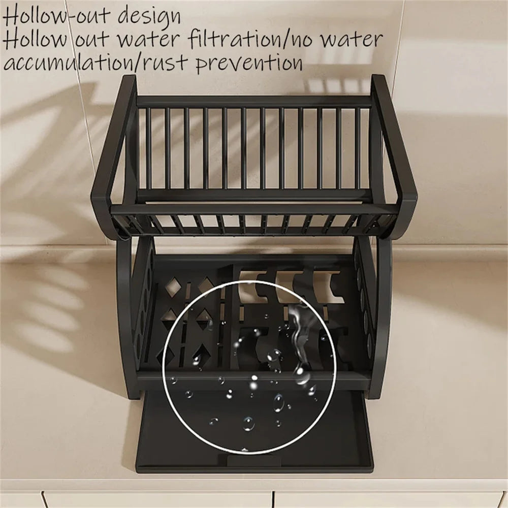 Kitchen Storage Rack – Bowl, Dish & Chopstick Organizer with Drain Rack