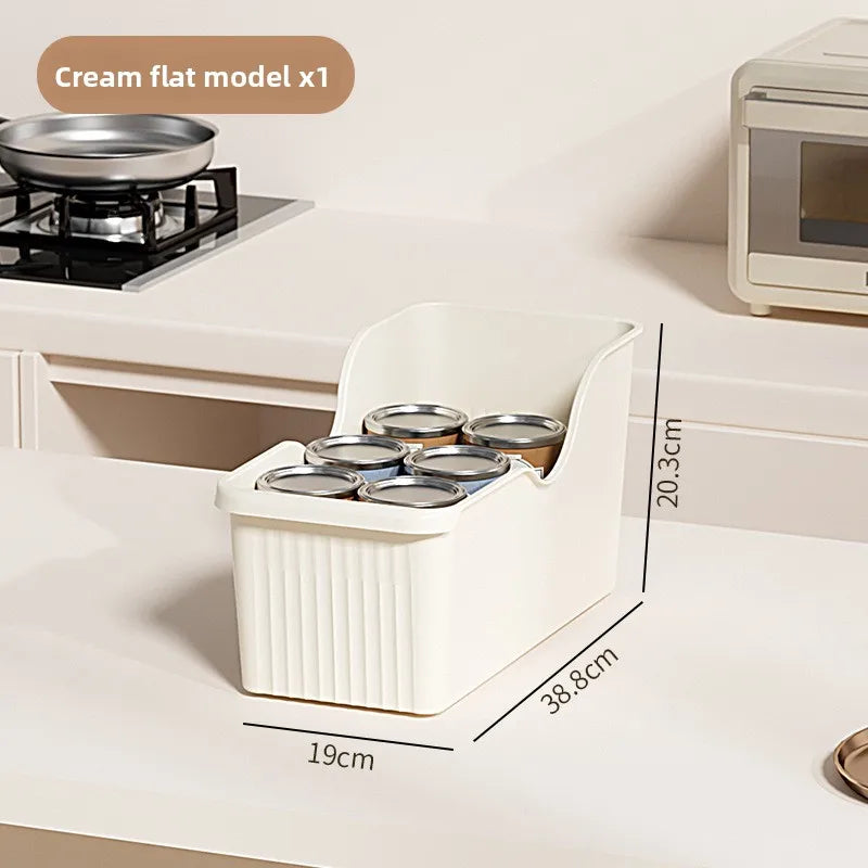 Kitchen Storage Box with Wheel Lid Rack