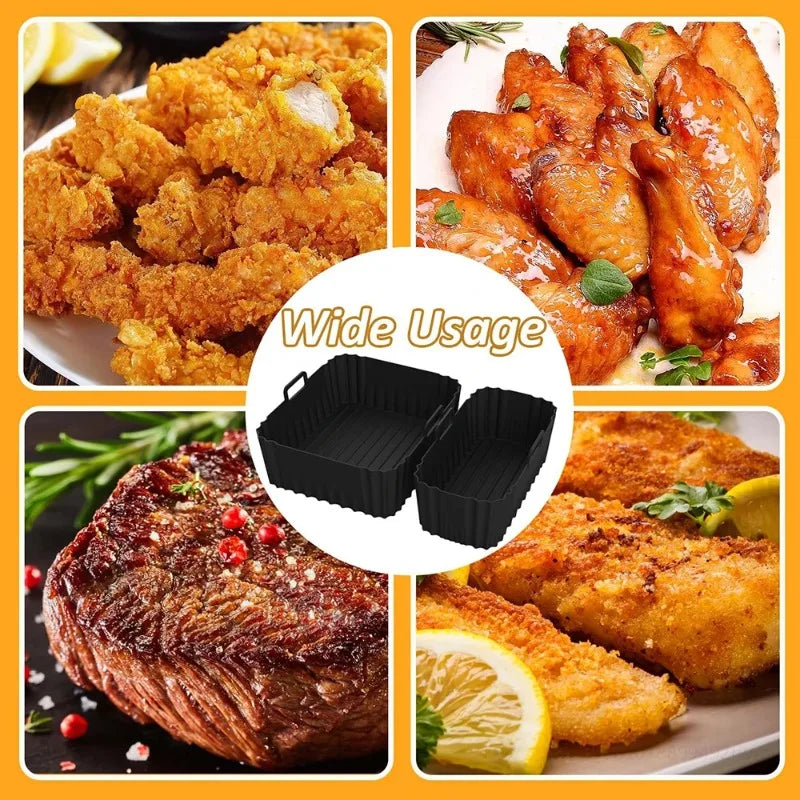 Reusable Silicone Air Fryer Liner — Dual Basket (6L/3L)