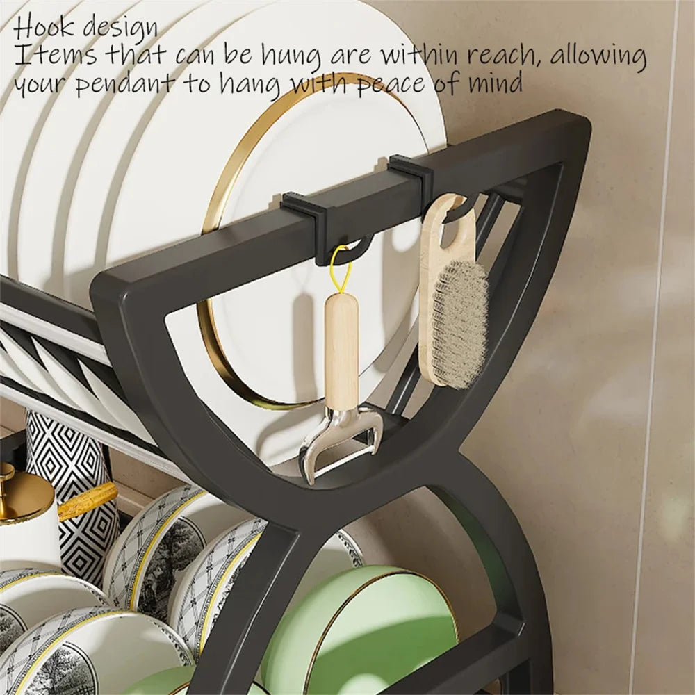 Kitchen Storage Rack – Bowl, Dish & Chopstick Organizer with Drain Rack