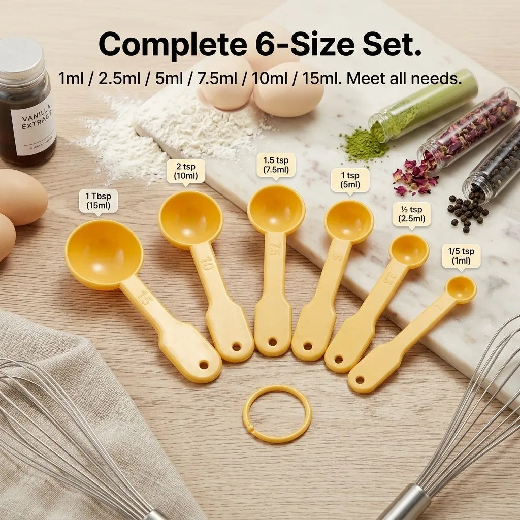 Measuring Spoon Set – 6 Piece Nestable Kitchen Spoons